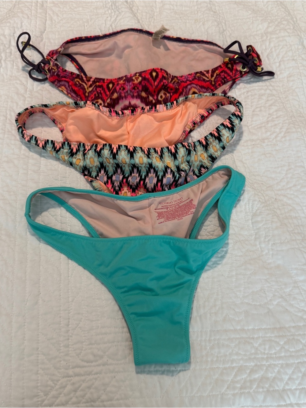 Lot of 3 Victoria’s Secret Bikini Bottoms Size Medium/Large